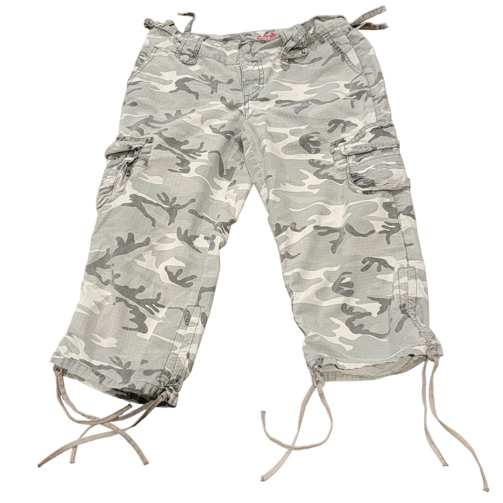Camo Crop Pants Grey White Size Small Juniors